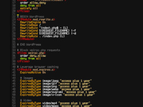 Screenshot of a htaccess file